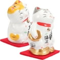 thumbnail image 5 of Jiyike 4 pcs Japanese Maneki Neko Fortune Cat Figurines Cute Fortune Cat Ceramic Figurine, 5 of 8
