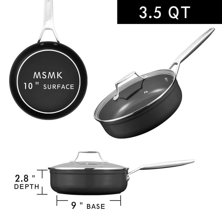 MsMk Non Stick Frying Pans, 10 Inch and 12 Inch Nonstick Frying Pan Set  PFOA Free Non-Toxic, Skillet Set for Induction, Ceramic and Gas Cooktops
