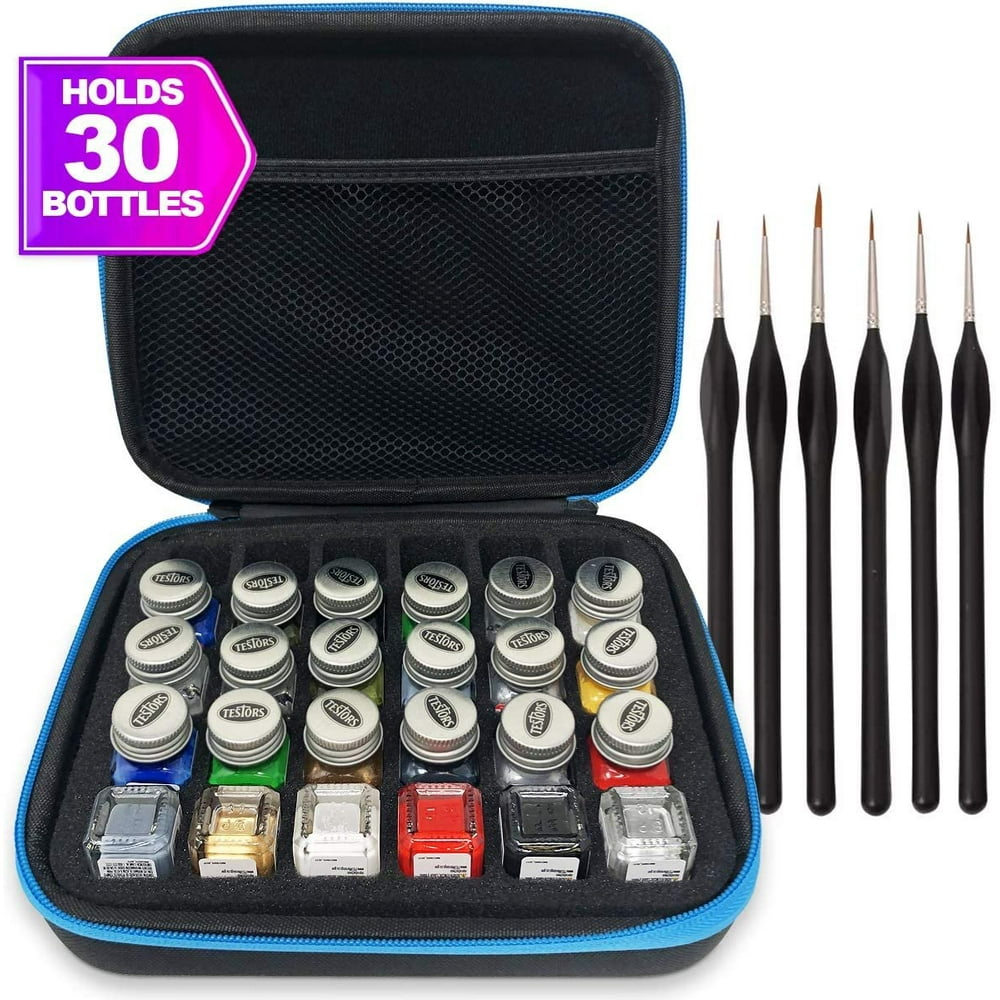 Pixiss Model Paint Storage Case for Testors Paints with 6 Fine Detail
