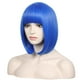 thumbnail image 1 of Peluca para cosplay WildCos, corta, recta, sintética, azul, para mujer, 1 of 4