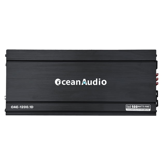 OceanAudio OAE-1200.1D Monoblock Class D Amplifier with Remote Subwoofer Level Control, 2400W - RMS Power @4Ω 1*480W @2Ω 1*800W @1Ω 1*1200W Max Power @1Ω 1*2400W
