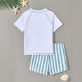 thumbnail image 3 of Akiihool Toddler Swim Boy Boys Swim Set - 2 Piece Quick Dry UPF50+ Sun Protection Kids Rash Guard Short Sleeve Swim Shirt and Boys Swim Trunks,Size 6-7 Years, 3 of 5