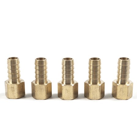 LTWFITTING Brass Fitting Coupler 1/2-Inch Hose Barb x 3/8-Inch Female NPT Fuel Water Boat(Pack of 5)