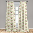 thumbnail image 4 of Ambesonne Agriculture Curtains, Ripe Grape Clusters Art, Pair of 28"x95", Dried Rose and Fern Green, 4 of 4
