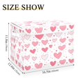thumbnail image 3 of WOBOGO Valentine Day Pink Hearts Pattern Large Collapsible Storage Box Flip Lid Fabric Decorative Organizer Container Basket with Handles 16.5×12.6×11.8in, 3 of 7