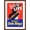 thumbnail image 2 of Art.com Loose Lips Might Sink Ships Art Print, Brown Frame Wall Art, 17" x 23", 2 of 5