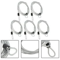 5PC 2M Lock Wire Braided Steel Double Loop Security Anti Theft Coil Cable Bike