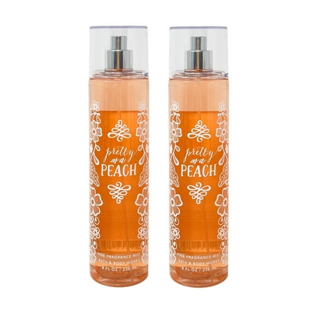 Bath and Body Works Pretty As A Peach Fine Fragrance Mist 2 Piece Set - 8 fl oz / 236 mL each