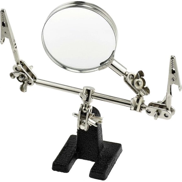 Helping Hand with Magnifying Glass - clip-on magnifier