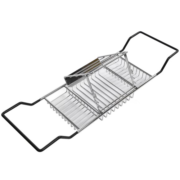 Bathroom Caddy Tray Rack, Metal Bathtub Rack Retractable Silver 304 Stainless Steel Practical Beautiful  For Hotels For Bathrooms