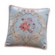 thumbnail image 2 of Cojín decorativo europeo, funda de almohada suave y lujosa con flores. Azul, 2 of 9