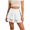 White, variant on Women's Tiered Ruffle Mini Skirt High Waist Drawstring Solid Soft Stretch Fabric for Casual Active Wear, Size S-L