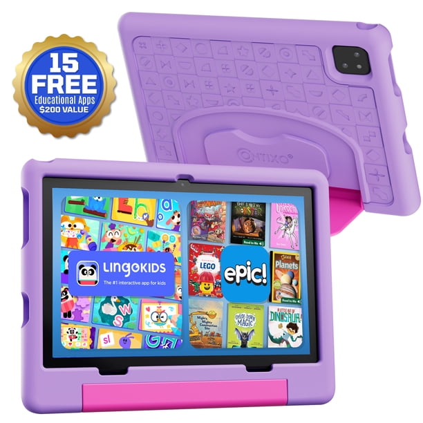 Contixo A10 Tablet Educativa para Niños 10.1 Pulgadas Android 15 64GB con Control Parental, WiFi Dual Band, Bluetooth y Funda con Soporte