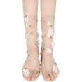 thumbnail image 5 of Dalrosia Women Girls Lace Socks Sheer Loose Socks Decorated Mesh Tulle Socks Transparent See Through Lace Slouch Socks, 5 of 6