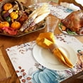 thumbnail image 3 of Fall Thanksgiving Placemats Set of 6, Watercolor Autumn Pumpkins Eucalyptus Leaves Heat Resistant Washable Linen Table Place Mats Party Holiday Decor for Home Kitchen Dining Outdoor Indoor,Blue Orange, 3 of 6