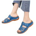 thumbnail image 3 of mgoYE Womens Shoes Sandals Stylish Slide on Comfort Sandal Flat Slide Sandals Open Toe Casual Summer Shoes for Ladies|Blue 9, 3 of 9