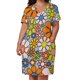 thumbnail image 3 of Vestido Retro de flores de jardín para mujer patrón Floral de primavera Azul Naranja Lima rosa negro bolsillo suelto 60s 70s Verano, 3 of 7