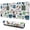 Blue Football Game, variant on Long Mouse Pads for Desk,Blue Soccer Themed Pattern Desk Mats on Top Of Desks, Desk Mouse Pad Extra Large with 3mm Non-Slip Base and Stitched Edge for Gaming,Office,Work,Home 31.5"x11.8"