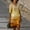 Yellow, variant on Women Casual V Neck Elegant Retro Printed Medium Sleeved Casual Dress Casual Dress Floral Maxi Dresses Business Casual Dress for Women Loose Summer Dresses for Women Casual Top Dress for Women Summer