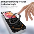 thumbnail image 4 of Magnetic Case Compatible with Motorola Razr+ 2024 with 360 Rotating Ring Kickstand, Aramid Carbon Fiber Ultra-Thin Shockproof Protective Cover for Razr+ 2024 Compatible with MagSafe, Blackred, 4 of 7
