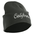 thumbnail image 4 of California Letter Embroidered Big Size 8 Inch New Solid Color Short Beanie - Charcoal XL-3XL, 4 of 5