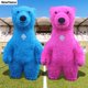 thumbnail image 2 of Disfraz de mascota de oso polar gigante inflable colorido rosa y azul para Navidad, Halloween, disfraces de cosplay, fiesta de cumpleaños, juego de rol, 2 of 5