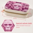 thumbnail image 5 of Pink Monkey Velvet Portable Jewelry Organizer Stand with Removable Compartment - Gift, Jewelry Display & Organizer Box, 5 of 7