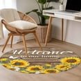 thumbnail image 5 of Welcome to Round Area&nbsp;Rug 3ft Our Home Wood Grain Farmhouse Sunflowers Butterfly Non-Slip&nbsp;Washable Circle Rugs Soft Felt Indoor Floor Mat for Bedroom Kitchen Living Room Bathroom, 5 of 9
