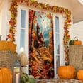 thumbnail image 4 of Wovilon Door Cover Pumpkin Castle Thanksgiving Background Decoration, 4 of 8