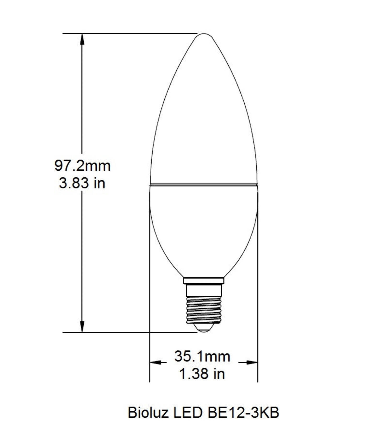 Bioluz LED 40W Candelabra Bulbs B10 B11 C37 3000K Soft White UL Listed E12 Base