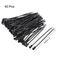 thumbnail image 2 of Correas de cable ajustables Uxcell, bridas de cable de 4 pulgadas, correa de alambre de nylon negra, 40 piezas, 2 of 4