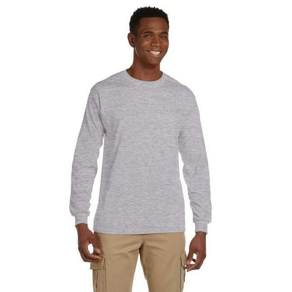 Gildan G241 Adult Ultra Cotton Long-Sleeve Pocket T-Shirt