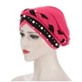 thumbnail image 3 of yunLXY On Sale Dubai Turban Under $5 Women Muslim Baotou Hat Milk Silk Two-color Nail Beads Braid Turban Hat, 3 of 5