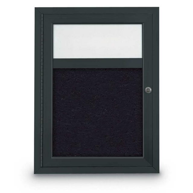 United Visual Produits UV329H-BLACK-RUBBER 18 x 24 Po. Panneau de Liège Fermé Traditionnel Intérieur avec Tête, Support en Caoutchouc & Cadre en Aluminium Anodisé Noir