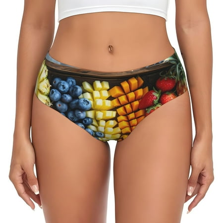 Naloa Halloween Fruit Platter Womens No Show Cotton Underwear Mid-High Waisted Soft Ladies Panties Strech Breathable Briefs -3X-Large