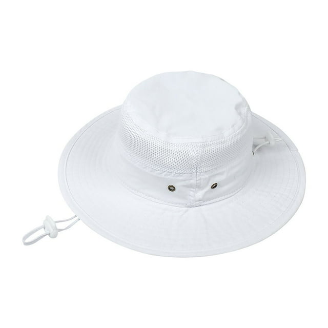 MesaSe Chapeau Seau Couleur Unie Maille Polyester Patché Voyage Randonnée Chapeau de Pêcheur pour Enfants