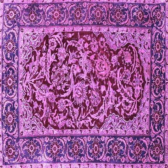 Ahgly Company Indoor Square Persian Purple Traditional Area Rugs, 8' Square