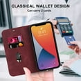 thumbnail image 2 of Nalacover for iPhone 12 Pro Max Wireless Charging Case,Luxury Full Body Protection Solid Color PU Leather Magnetic Closure Flip RFID Blocking Card Slots Stand Cover.For iPhone 12 Pro Max,Red, 2 of 6