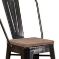 thumbnail image 6 of Flash Furniture Lily 24" High Black-Antique Gold Metal Counter Height Stool with Back and Wood Seat, 6 of 11