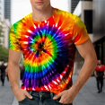 thumbnail image 2 of JAJAHO Men's Short Sleeve T Shirt Tie Dye Crew Neck Comfortable Breathable Graphic Tee Casual Daily Wear Summer Outfits Stylish Tops, 2 of 8