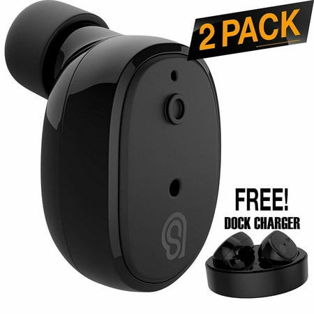 StealthBeats Bluetooth Wireless Headphones with Microphone [INVISIBLE EARPHONES] Running Earbuds with Dock Charger - Noise Cancelling, Mic and BASS Sound for iPhone & Android [TALK WALK & (Best Bass Wireless Headphones Under 100)