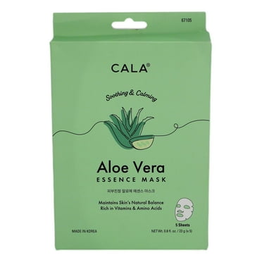 Cala Aloe vera essence facial mask sheets 5 count, 5 Count C14