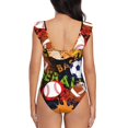 thumbnail image 6 of Yiaed Balls Print Women's Ruffled One Piece Swimsuit V Neck Swimwear Slimming Monokini for Woman-XX-Large, 6 of 8