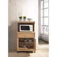 thumbnail image 4 of Pemberly Row Microwave Kitchen Cart with Utenstil Drawer and Storage Cabinet in Beech, 4 of 7