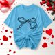 thumbnail image 5 of Primavera Top Mujeres Moda Casual Nueva Cinta de Arco Impresa Cuello Redondo Camiseta de Manga Corta, Camiseta de Cuello Tripulado, 5 of 8