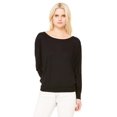 thumbnail image 1 of The Bella + Canvas Ladies Flowy Long Sleeve Off Shoulder T-Shirt - BLACK - S, 1 of 3