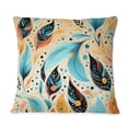 thumbnail image 3 of Designart "Bohemian Eclectic Feathers in Yellow and Blue" Boho Printed Throw Pillow, 3 of 5