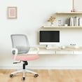 thumbnail image 4 of NEO CHAIR Ergonomic Office Chair, Lumbar Support Mid Back, Mesh Home Office Computer Desk Chair with Armrests, Pastel Pink, 4 of 9