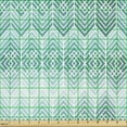 thumbnail image 2 of Ambesonne Geometric Fabric by the Yard Upholstery, Halftone Arrow Stripes, 5 Yards, Dark Seafoam White and Grey, 2 of 5