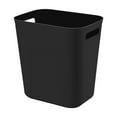 thumbnail image 1 of UUJOLY Papelera pequeña de plástico, cesta de basura para baños, lavandería, cocinas, oficinas, habitaciones de niños, dormitorios, 3,5 galones, color negro, 1 of 5